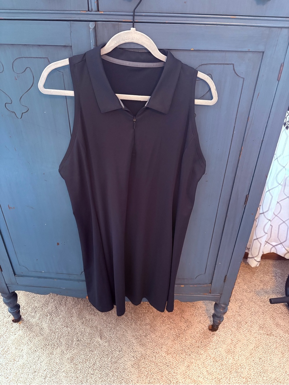 NWT Baleaf Black Sleeveless Polo Tank with Zip Placket with Separate Shorts